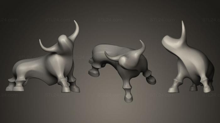 Animal figurines (Taureau, STKJ_0117) 3D models for cnc